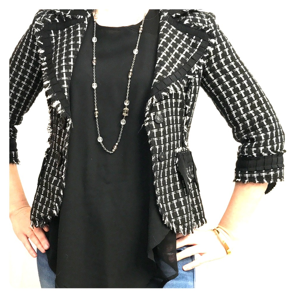 WHBM black and white blazer 00
